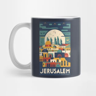 A Vintage Travel Art of Jerusalem - Israel Mug